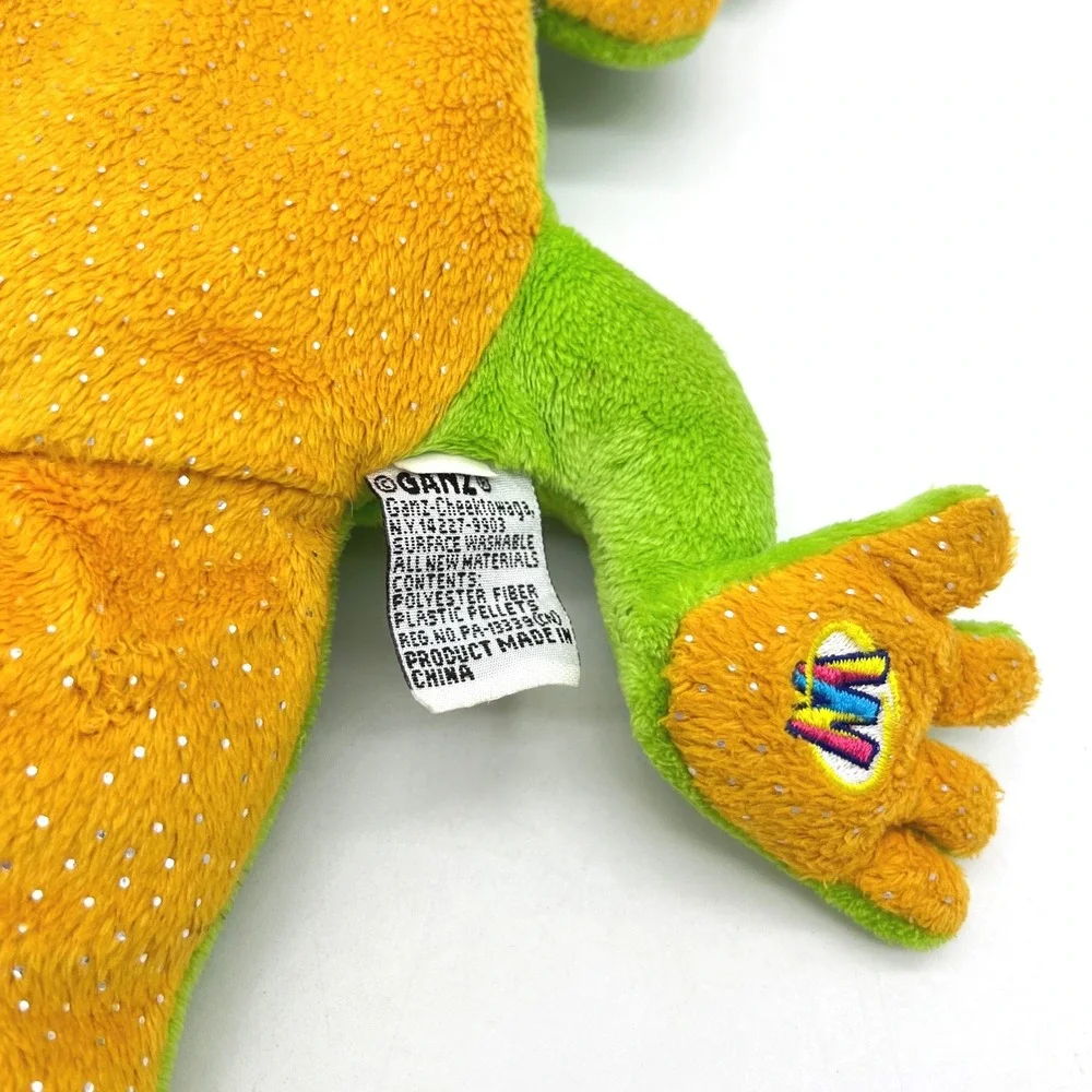 Ganz Webkinz Leopard Gecko Green Orange Striped Lizard Plush Stuffed Animal 13